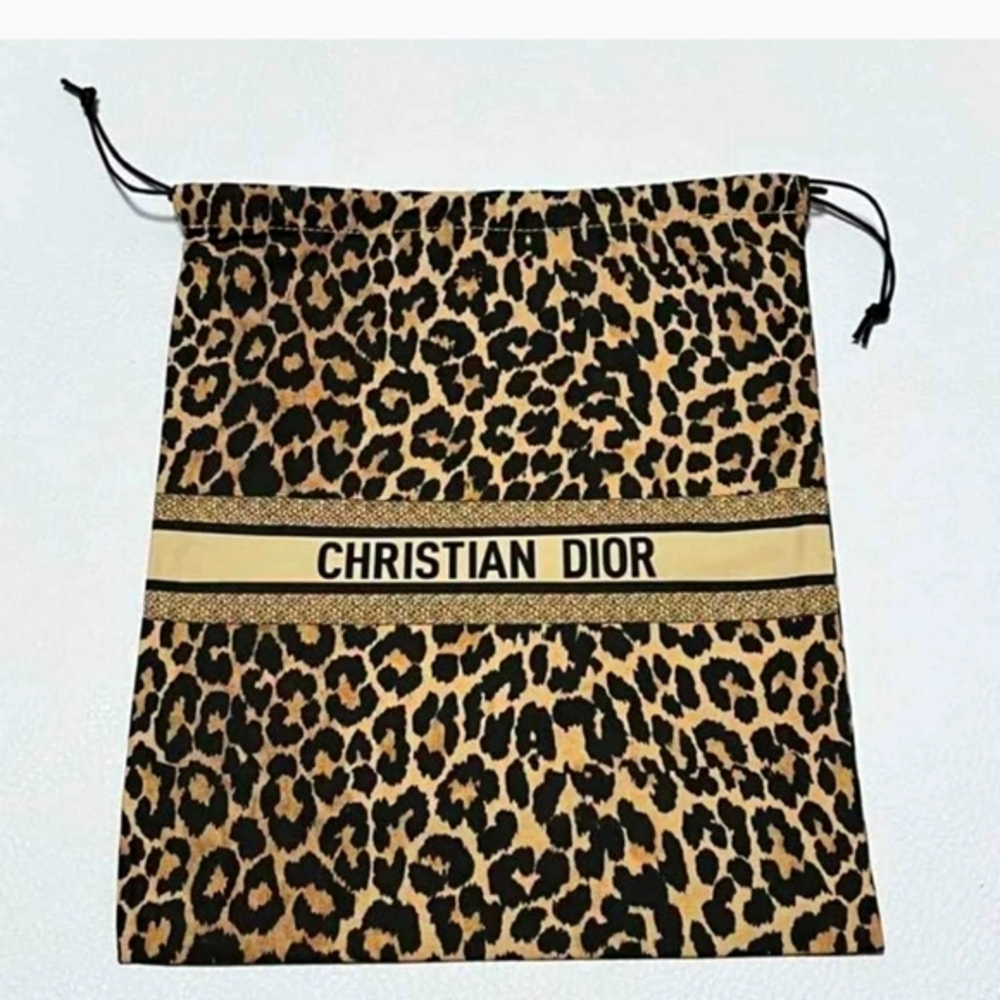 Dior Leopard Pattern Drawstring Bag - image 3
